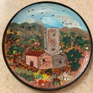 Brand New Hand-Painted Decorative Plate with Scenic Design